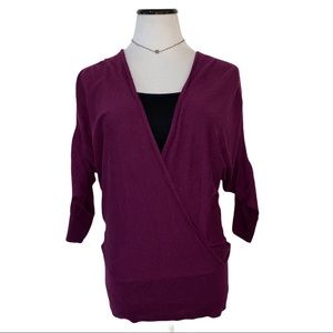 Loft Purple Surplice 3/4 sleeve sweater
